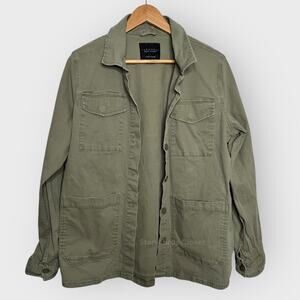 Sanctuary Green Oversized Utility Shacket XL Cotton Button Up Relaxed Streetwear